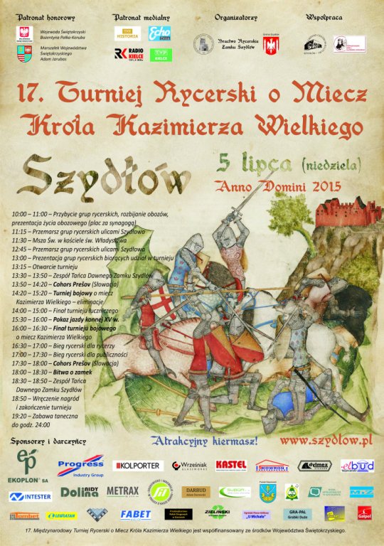 Turniej Rycerski Szydłów 2015 plakat